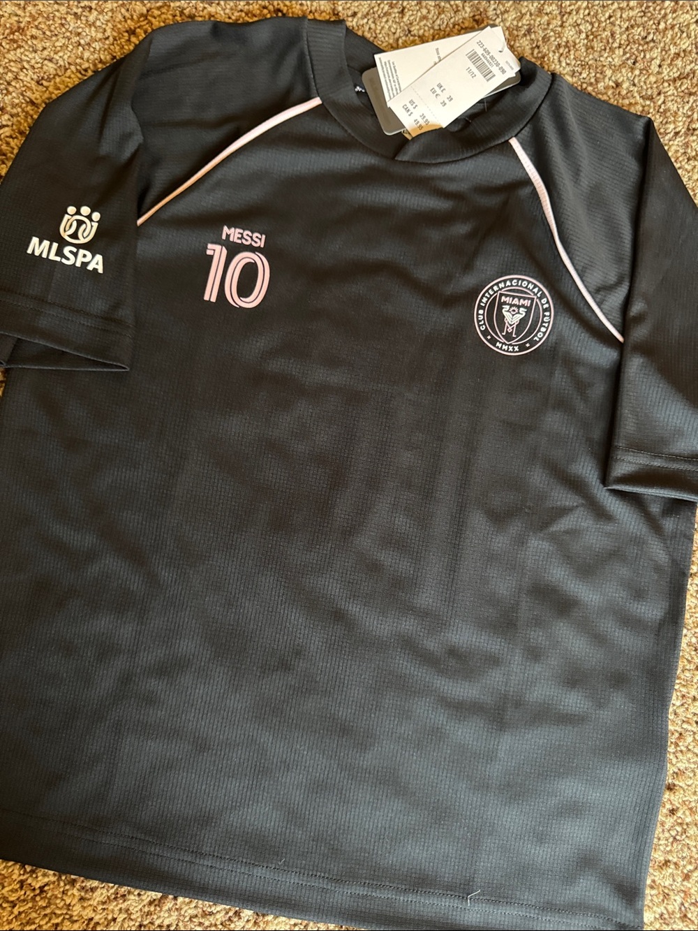 abercrombie kids Black Soccer Jersey with Pink Accents - Messi #10